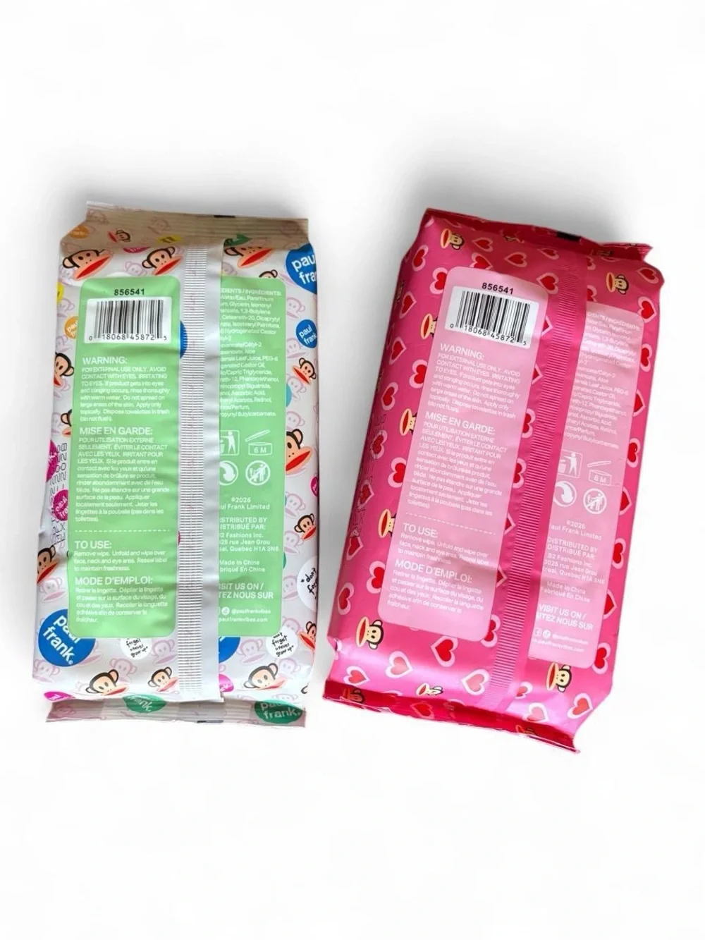 SET OF TWO Paul Frank Makeup Cleansing Wipes - 40ct each